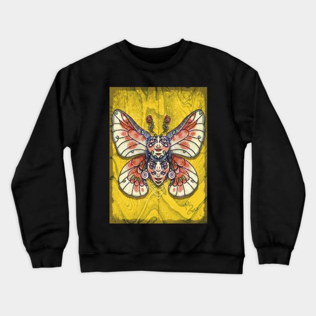 Surreal insect - butterfly Crewneck Sweatshirt by Milena Deneno Art